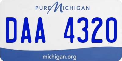 MI license plate DAA4320