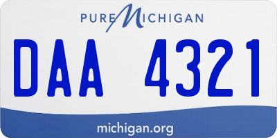 MI license plate DAA4321