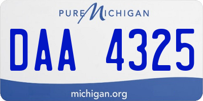 MI license plate DAA4325
