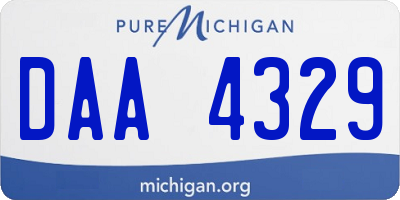 MI license plate DAA4329