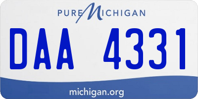 MI license plate DAA4331