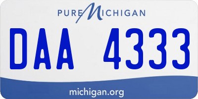 MI license plate DAA4333