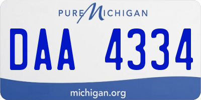 MI license plate DAA4334