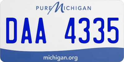 MI license plate DAA4335