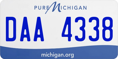 MI license plate DAA4338