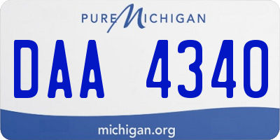 MI license plate DAA4340