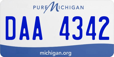 MI license plate DAA4342