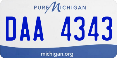 MI license plate DAA4343