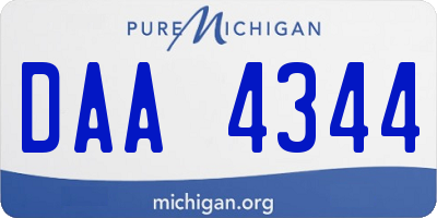 MI license plate DAA4344