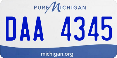 MI license plate DAA4345