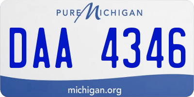 MI license plate DAA4346