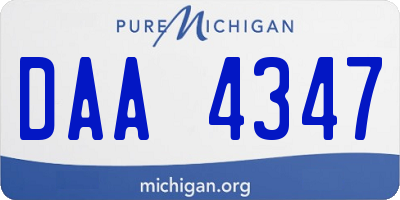 MI license plate DAA4347