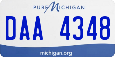 MI license plate DAA4348