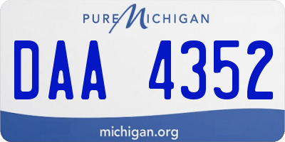 MI license plate DAA4352