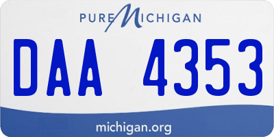 MI license plate DAA4353
