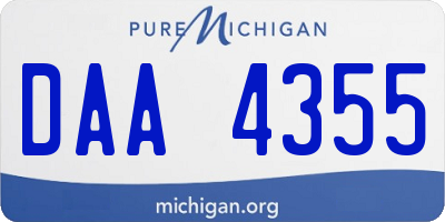 MI license plate DAA4355