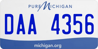 MI license plate DAA4356