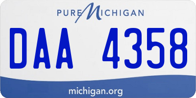 MI license plate DAA4358