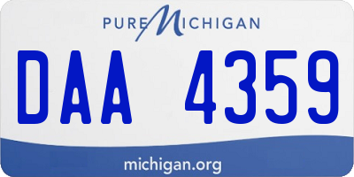 MI license plate DAA4359