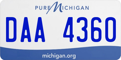 MI license plate DAA4360
