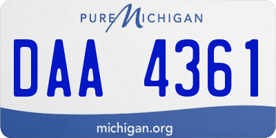 MI license plate DAA4361