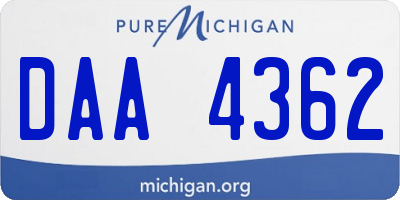 MI license plate DAA4362