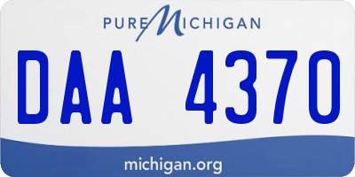 MI license plate DAA4370