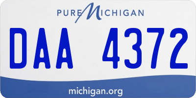 MI license plate DAA4372