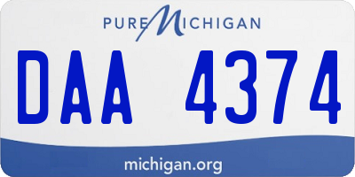 MI license plate DAA4374