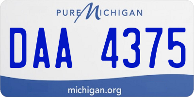 MI license plate DAA4375