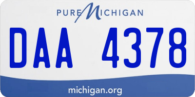 MI license plate DAA4378