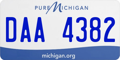 MI license plate DAA4382