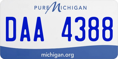 MI license plate DAA4388