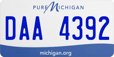 MI license plate DAA4392