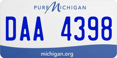 MI license plate DAA4398