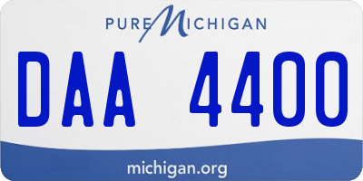 MI license plate DAA4400