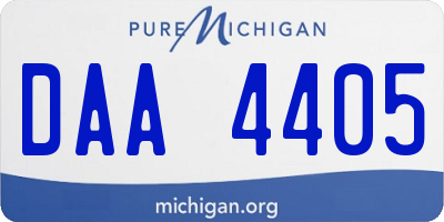 MI license plate DAA4405