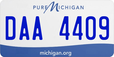 MI license plate DAA4409