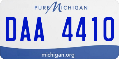MI license plate DAA4410