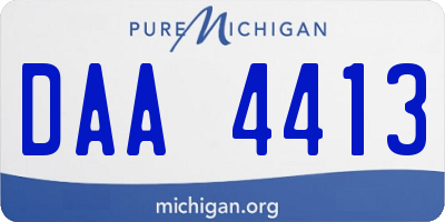 MI license plate DAA4413