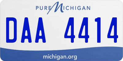 MI license plate DAA4414