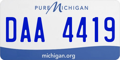 MI license plate DAA4419
