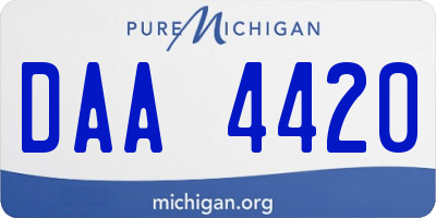 MI license plate DAA4420