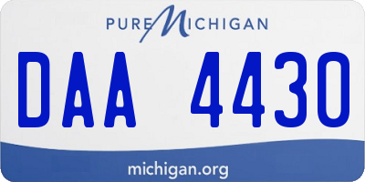 MI license plate DAA4430