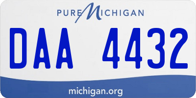 MI license plate DAA4432