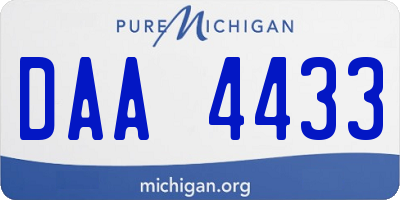 MI license plate DAA4433