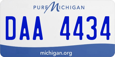 MI license plate DAA4434