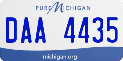 MI license plate DAA4435