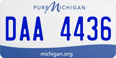 MI license plate DAA4436