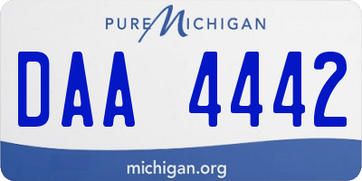 MI license plate DAA4442